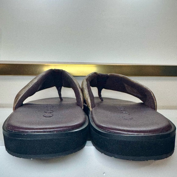Coach Men’s Signature Canvas Flip Flop Sandals Size 10D G4921 New No Box/Tags - Picture 7 of 14